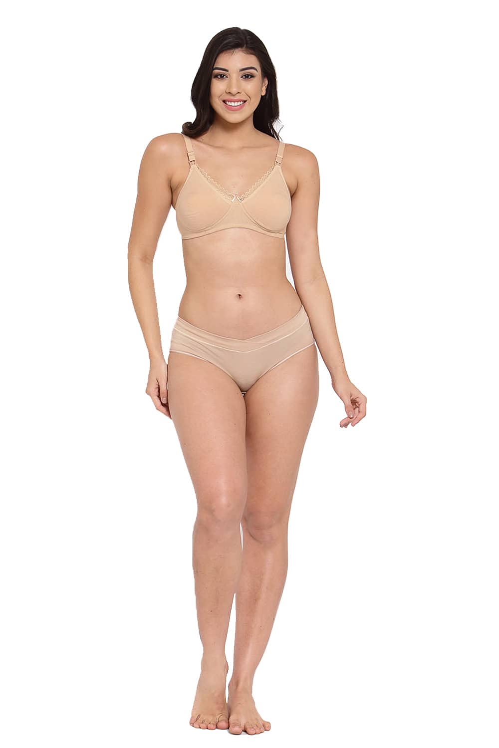 Organic Cotton Antimicrobial Soft Nursing Bra & Panty-IMBP003D_IMP102-Skin-