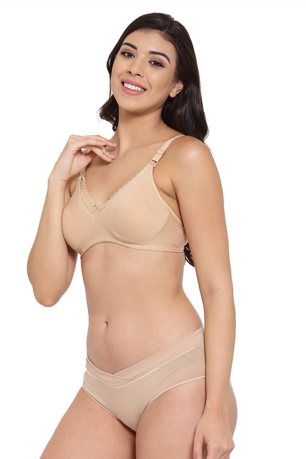 Organic Cotton Antimicrobial Soft Nursing Bra & Panty-IMBP003D_IMP102-Skin-