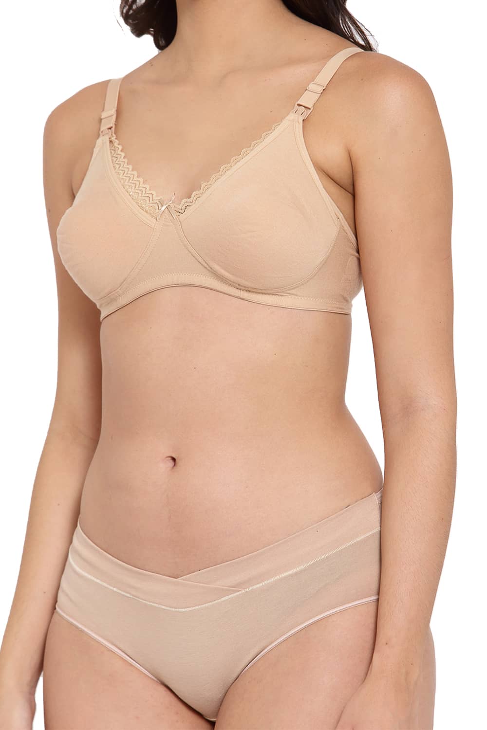 Organic Cotton Antimicrobial Soft Nursing Bra & Panty-IMBP003D_IMP102-Skin-