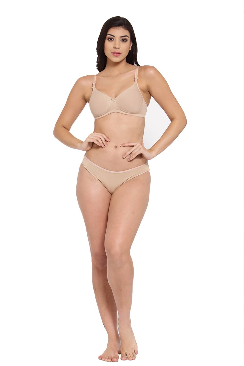 Organic Cotton Antimicrobial Padded t-shirt Bra & Panty Set-ISBP104_IMP004A-Skin-