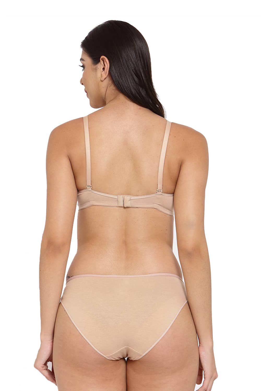 Organic Cotton Antimicrobial Padded t-shirt Bra & Panty Set-ISBP104_IMP004A-Skin-