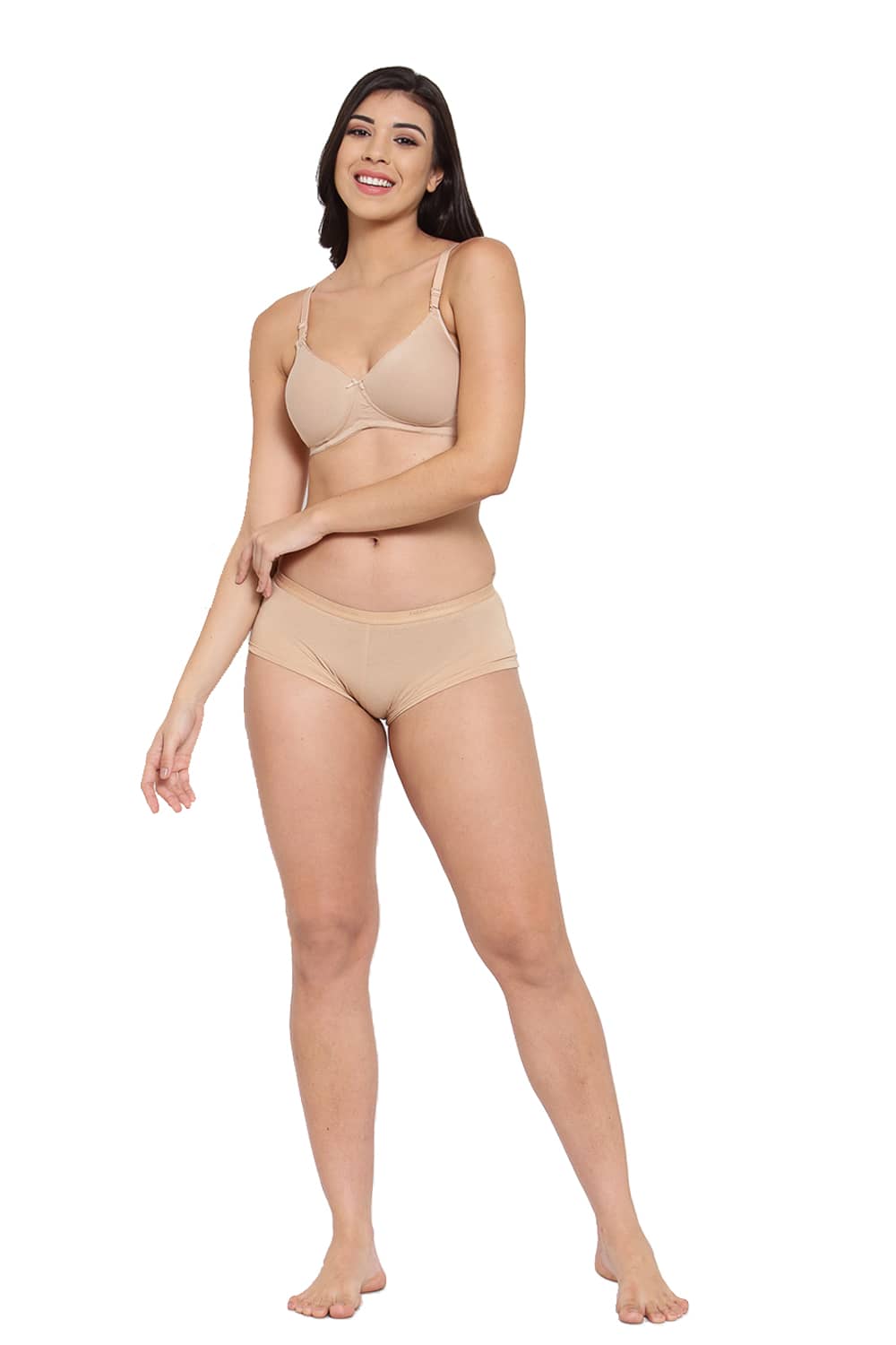Organic Cotton Antimicrobial Padded t-shirt Bra & Panty Set-ISBP104_ISP038-Skin-