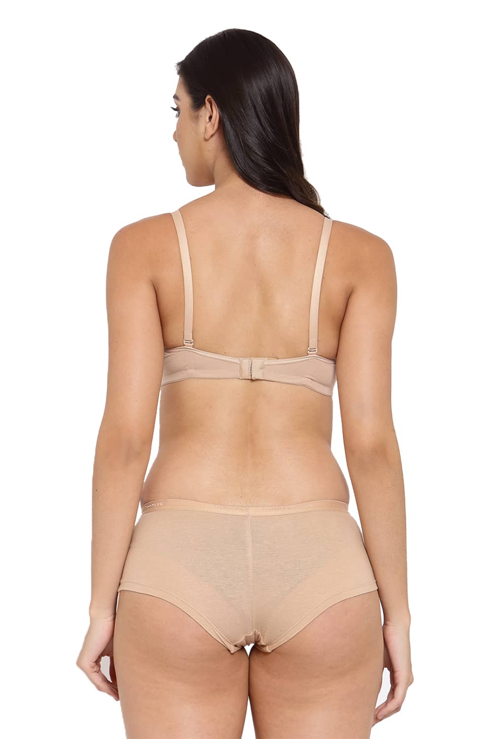 Organic Cotton Antimicrobial Padded t-shirt Bra & Panty Set-ISBP104_ISP038-Skin-