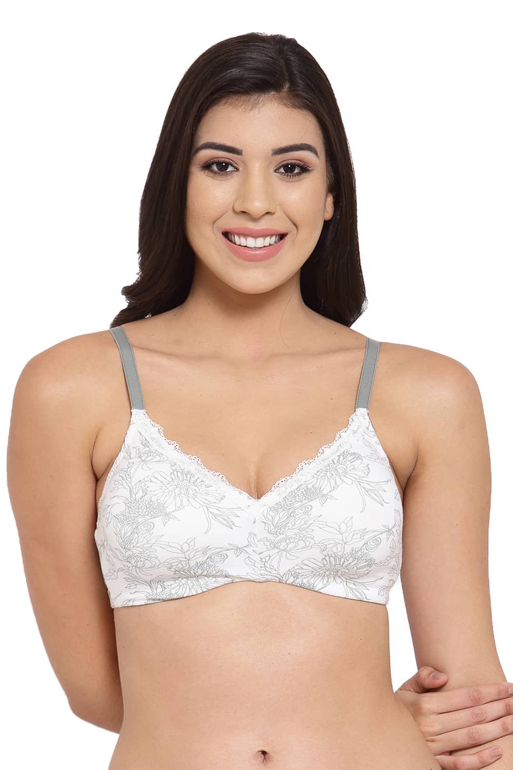 Organic Cotton Antimicrobial Padded Bra-ISB105-Green Print-