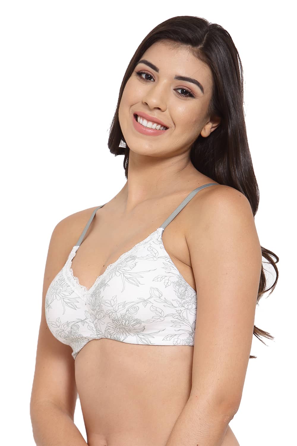 Organic Cotton Antimicrobial Padded Bra-ISB105-Green Print-