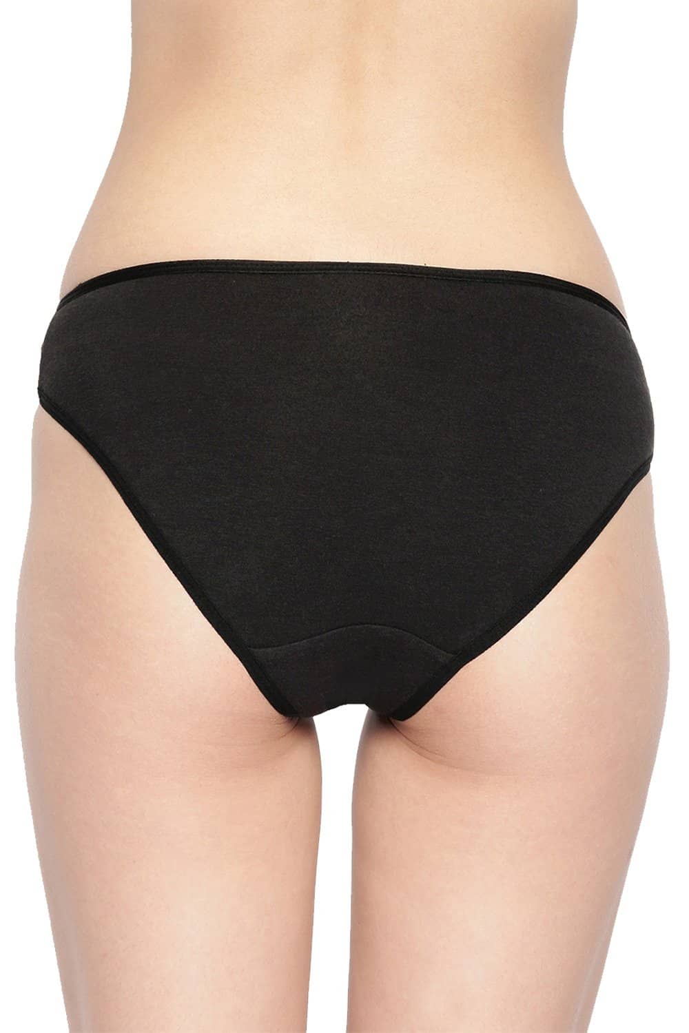 Organic Cotton Antimicrobial Bikini (Pack Of 2)-IMP004-Black_Black-
