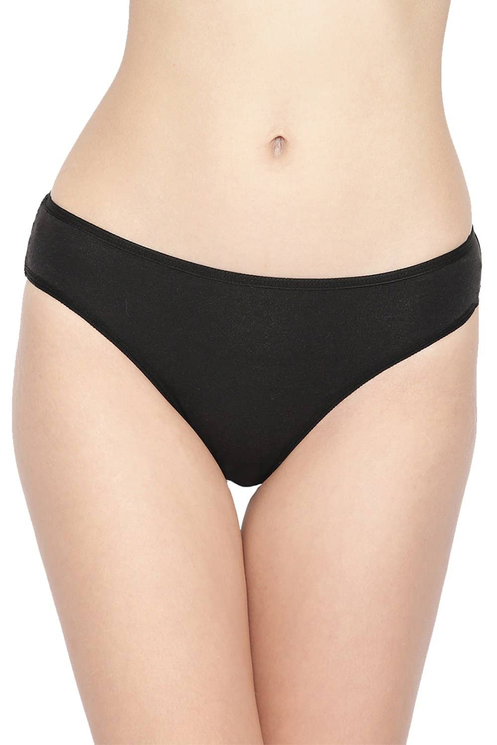 Organic Cotton Antimicrobial Bikini (Pack Of 2)-IMP004-Black_Black-