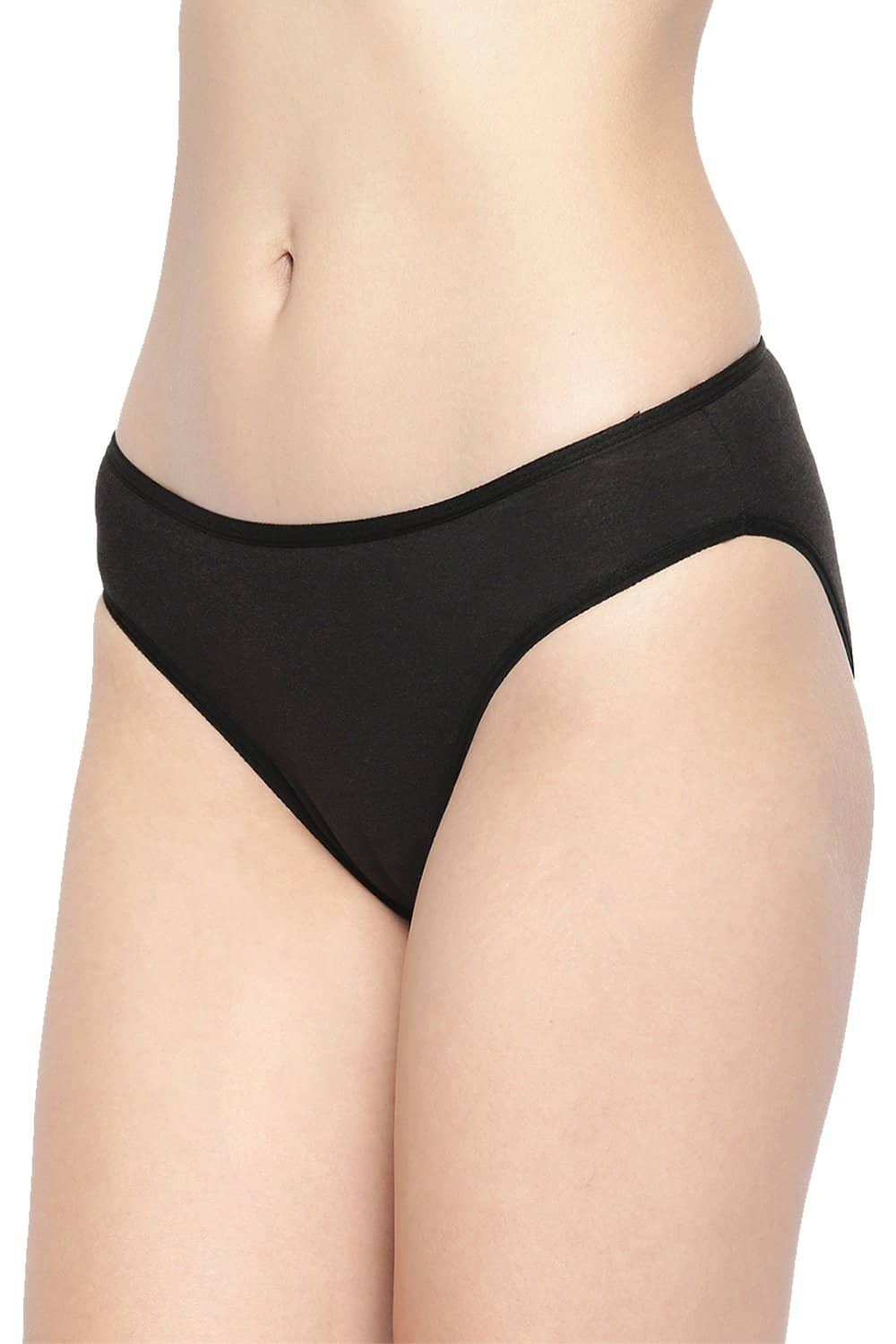 Organic Cotton Antimicrobial Bikini (Pack Of 2)-IMP004-Black_Black-