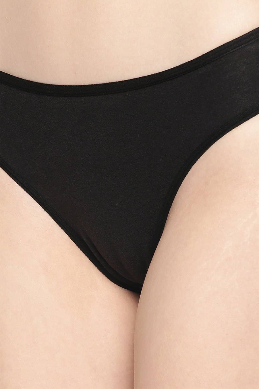 Organic Cotton Antimicrobial Bikini (Pack Of 2)-IMP004-Black_Black-