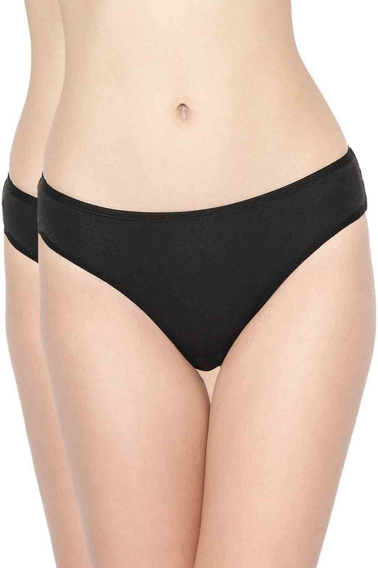 Organic Cotton Antimicrobial Bikini (Pack Of 2)-IMP004-Black_Black-