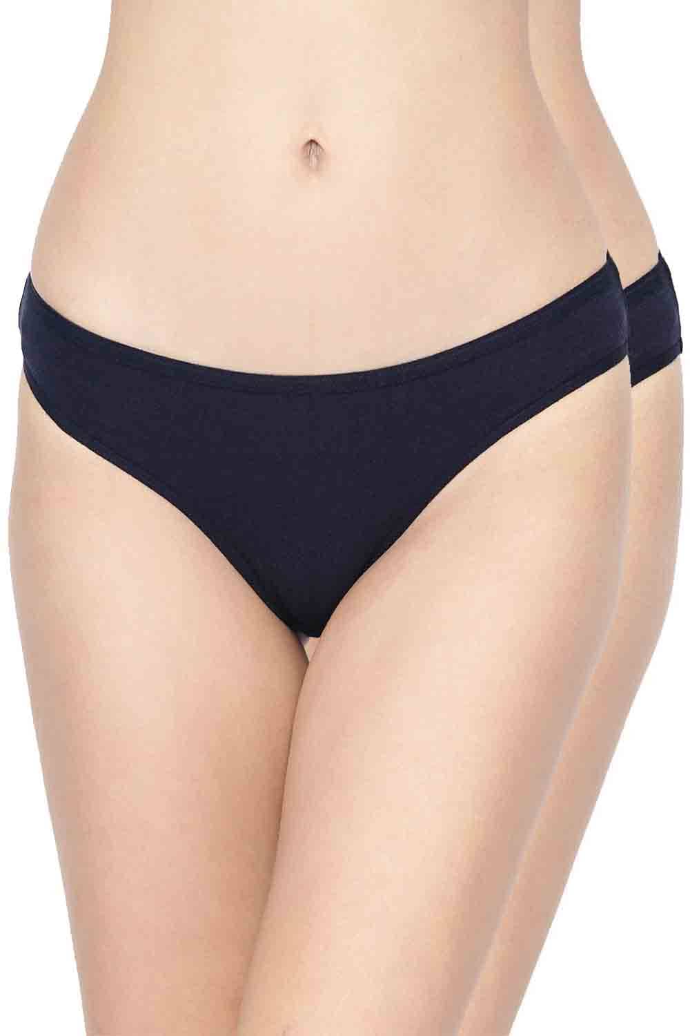 Organic Cotton Antimicrobial Bikini (Pack Of 2)-IMP004-Navy_Navy-