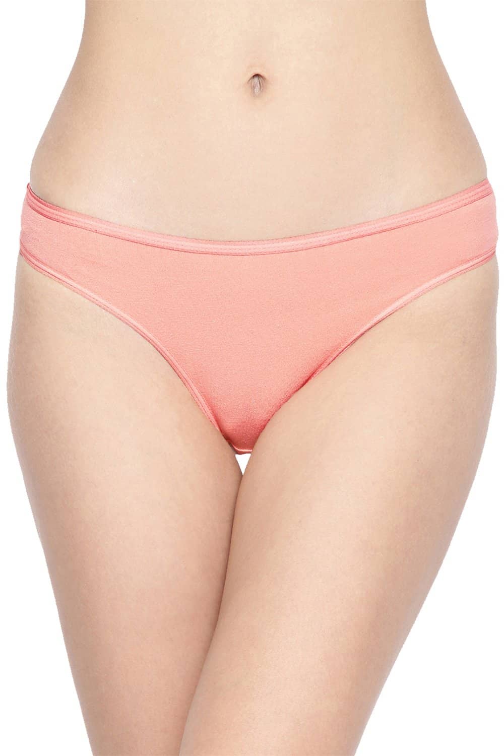 Organic Cotton Antimicrobial Bikini (Pack Of 2)-IMP004-Peach_Peach-