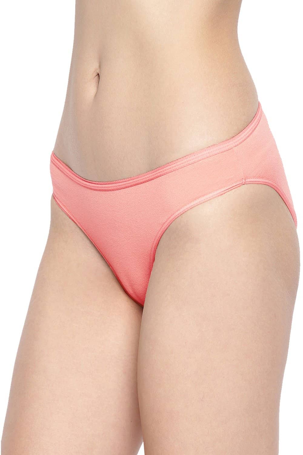 Organic Cotton Antimicrobial Bikini (Pack Of 2)-IMP004-Peach_Peach-