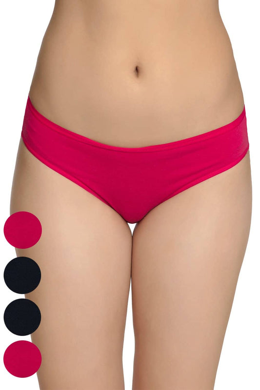 Organic Cotton Antimicrobial Bikini (Pack of 5)-IMP004_2Navy_3Fuschia-