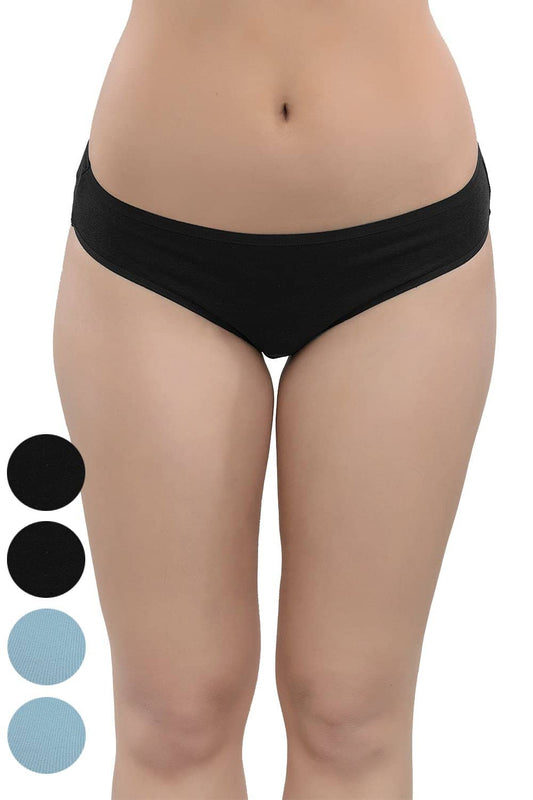 Organic Cotton Antimicrobial Bikini (Pack of 5)-IMP004_3Black_2Skyblue-