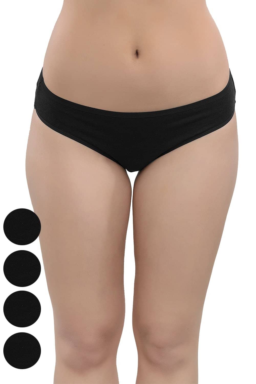 Organic Cotton Antimicrobial Bikini (Pack of 5)-IMP004_5Black-