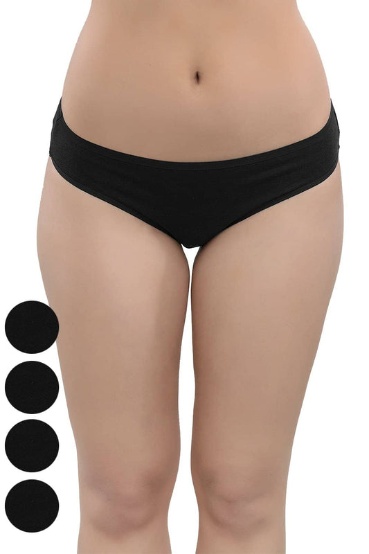 Organic Cotton Antimicrobial Bikini (Pack of 5)-IMP004_5Black-