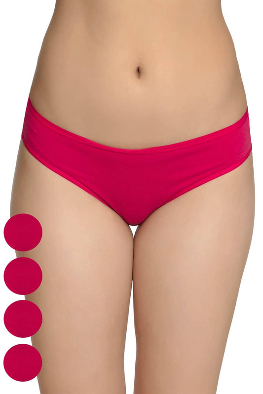 Organic Cotton Antimicrobial Bikini (Pack of 5)-IMP004_5Fuschia-