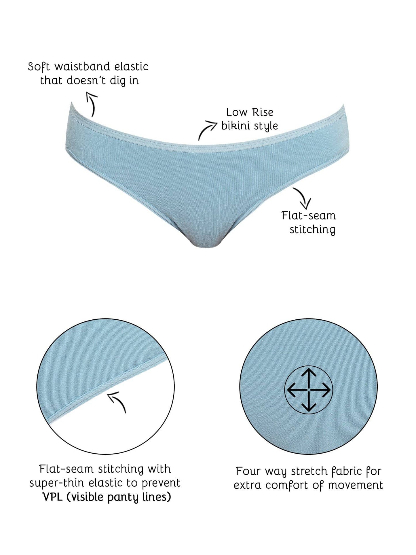 Organic Cotton Antimicrobial Bikini (Pack Of 2)-IMP004-Sky Blue_Sky Blue-