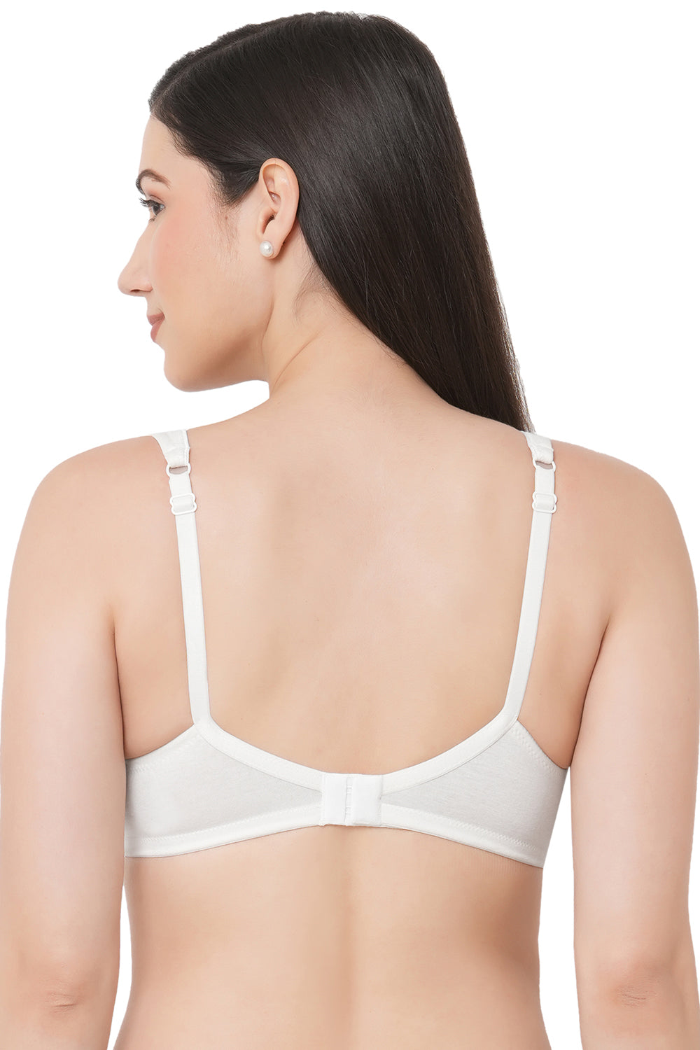 Organic Cotton Antimicrobial Seamless Side Support Bra-ISB057-Milky White-