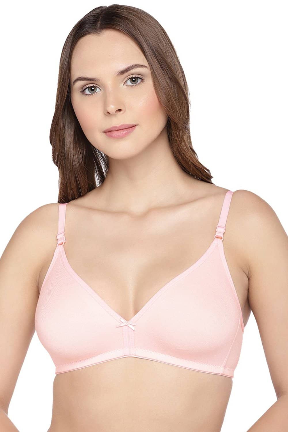 Womens Bra Plus Size Full Coverage Wirefree Non-Padded Cotton Stretchy 34DD  Pink