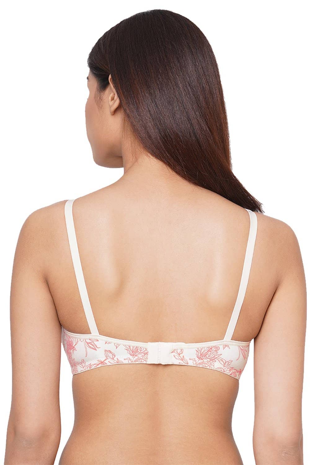 Organic Cotton Antimicrobial Soft Laced Bra (Pack of 2)-ISB017-Carrot Print_Maroon-