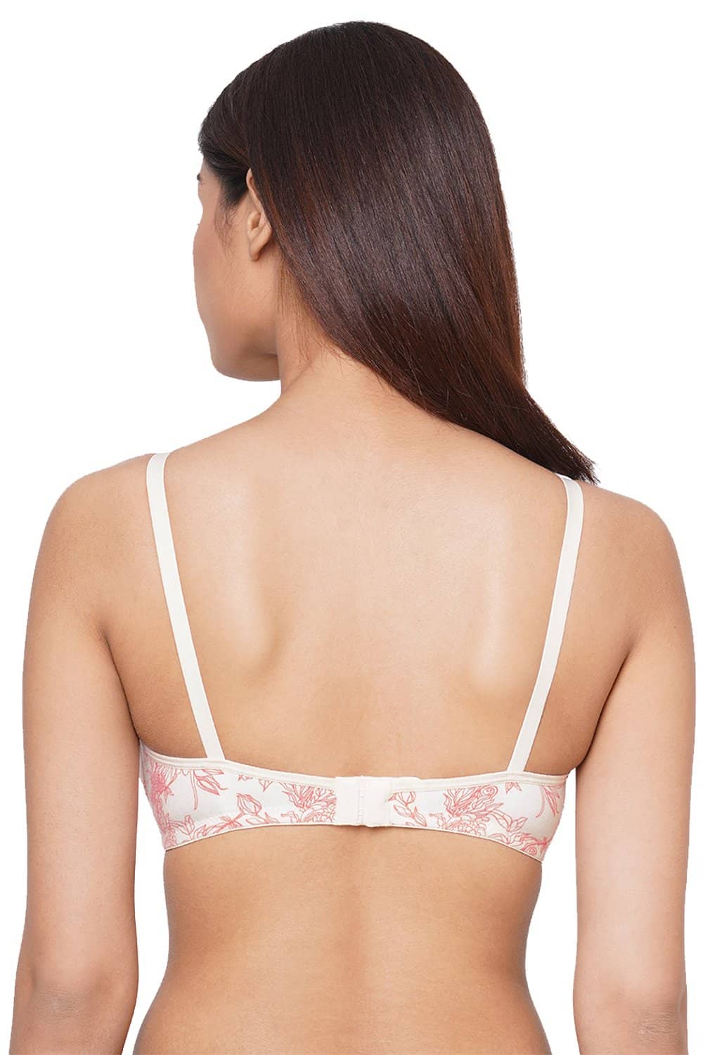 Organic Cotton Antimicrobial Soft Laced Bra-ISB017-Carrot Print-