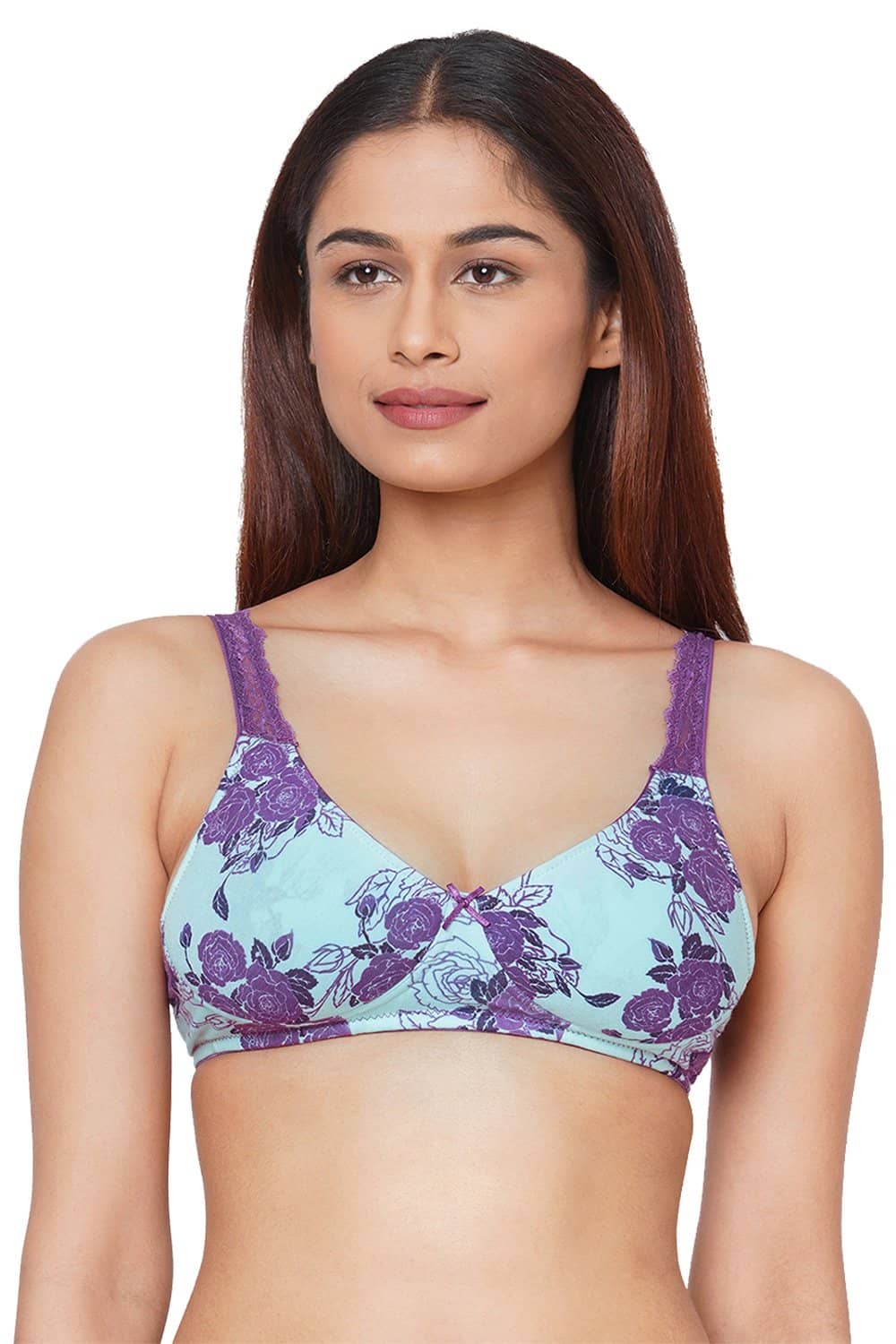ISB041-Buy Online Inner Sense Organic Cotton Lace Back Lightly Padded Non-wired  Bra