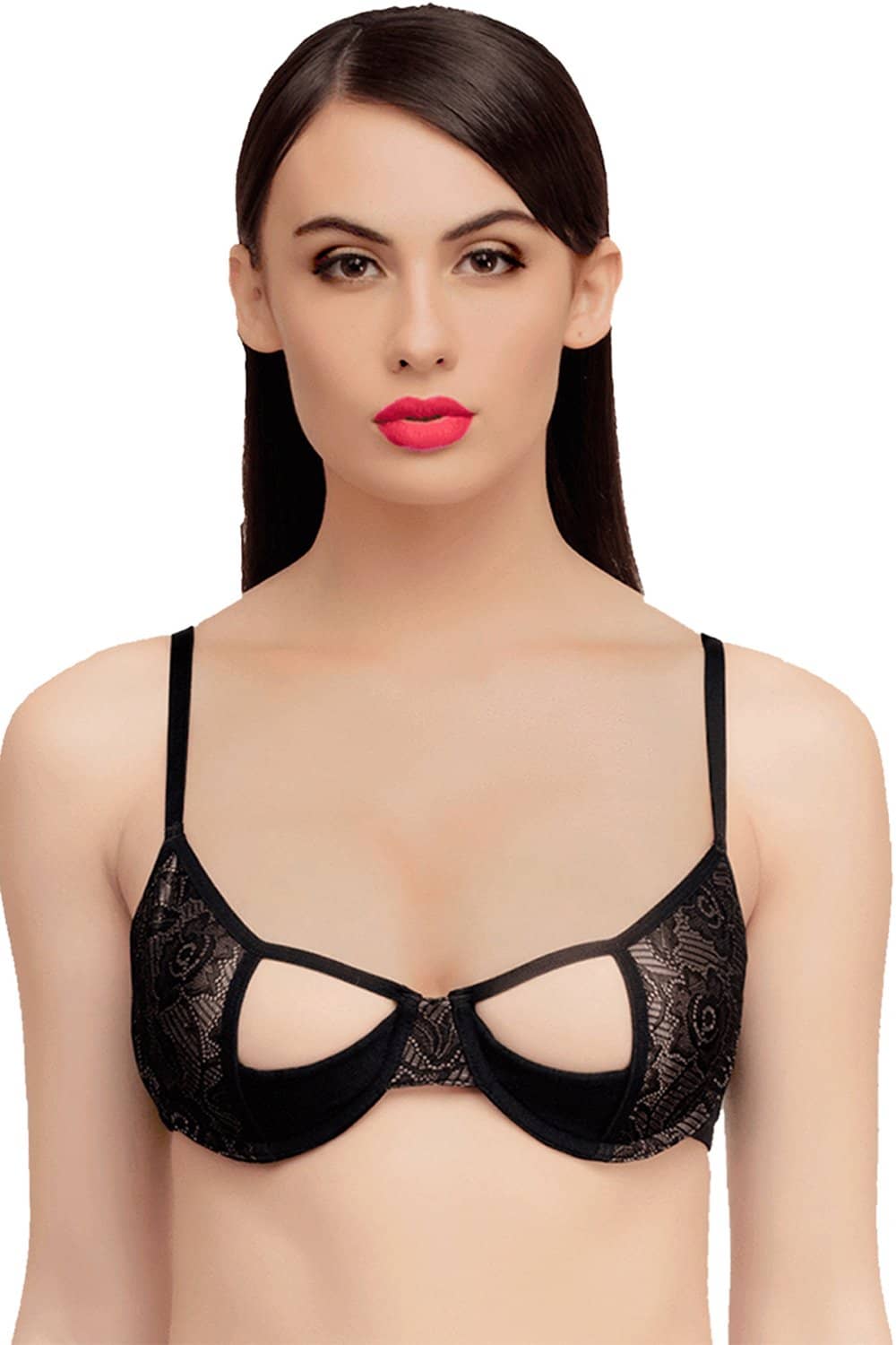 Organic Cotton Premium Padded Underwired Lace Cage Bra-ISB051-