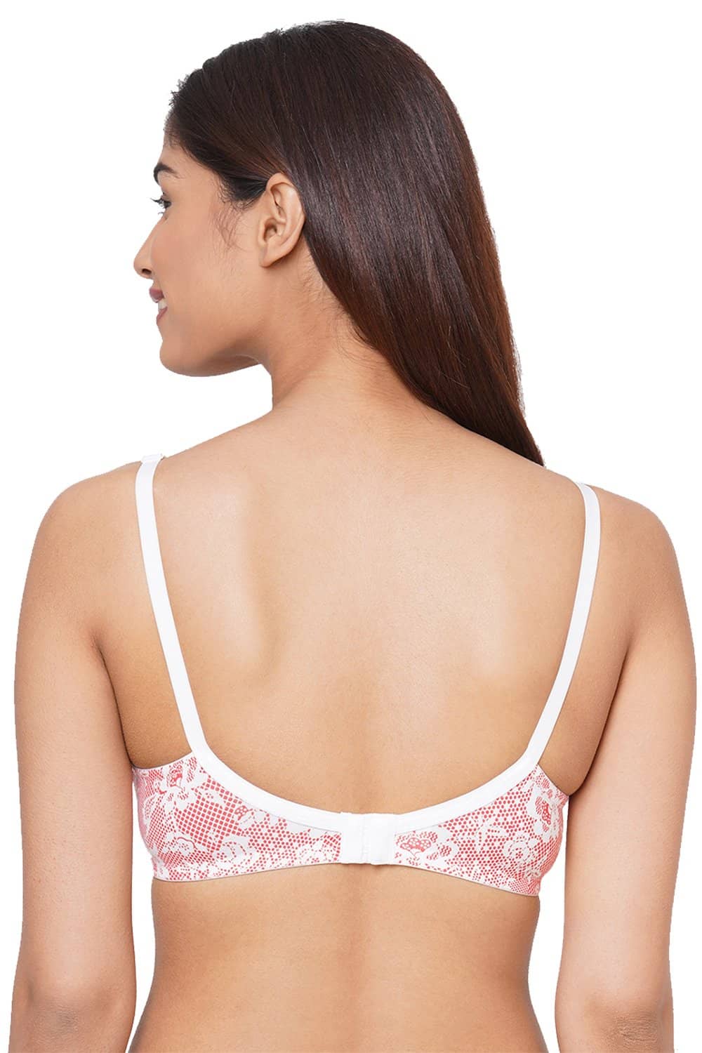 Organic Cotton Antimicrobial Seamless Side Support Bra-ISB057-Pink Lace Print-
