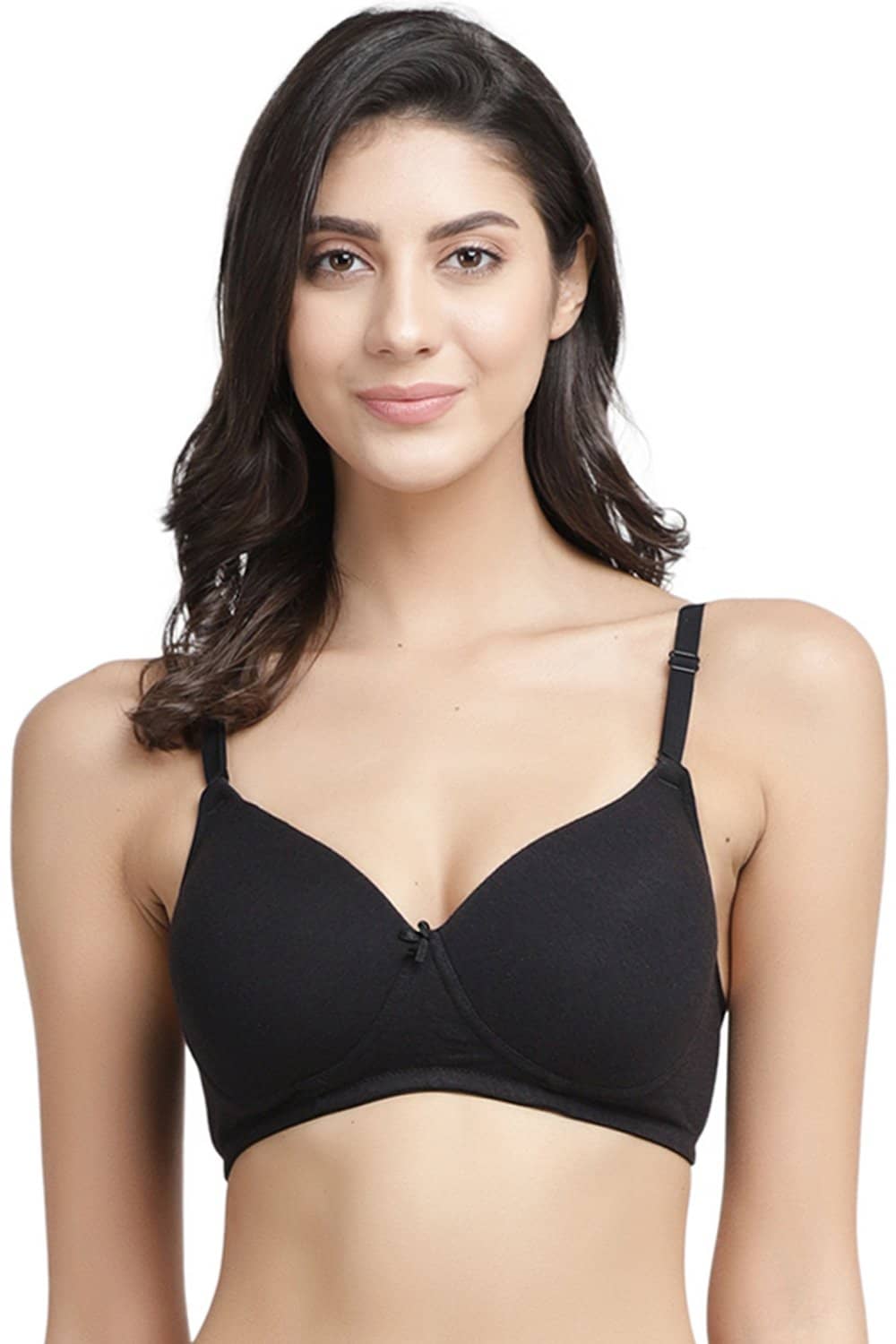 Organic Cotton  Antimicrobial Wire-free Padded Bra (Pack of 2)-ISB068-Black_M.White-