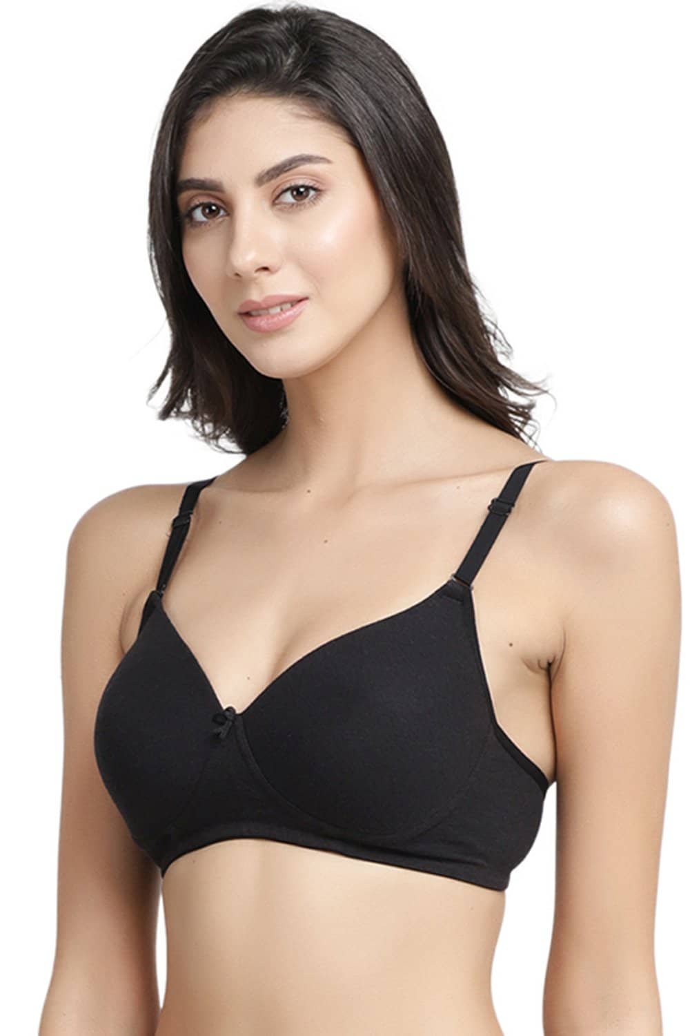 Organic Cotton  Antimicrobial Wire-free Padded Bra (Pack of 2)-ISB068-Black_M.White-