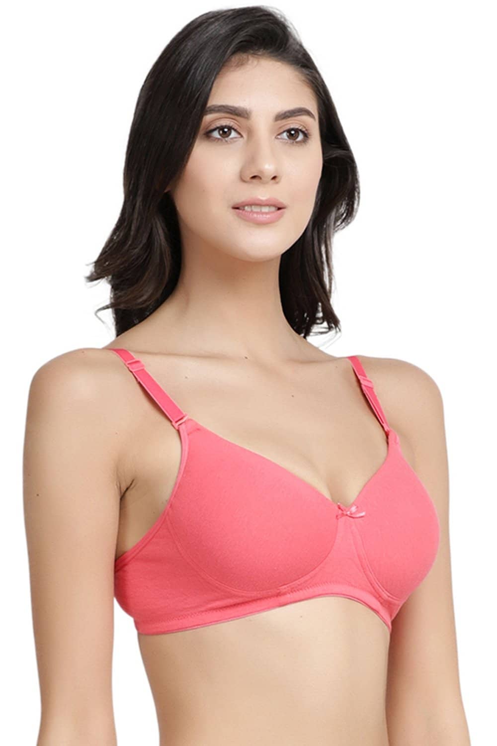 Organic Cotton Antimicrobial Wire-Free Padded Bra-ISB068-Bright Pink-