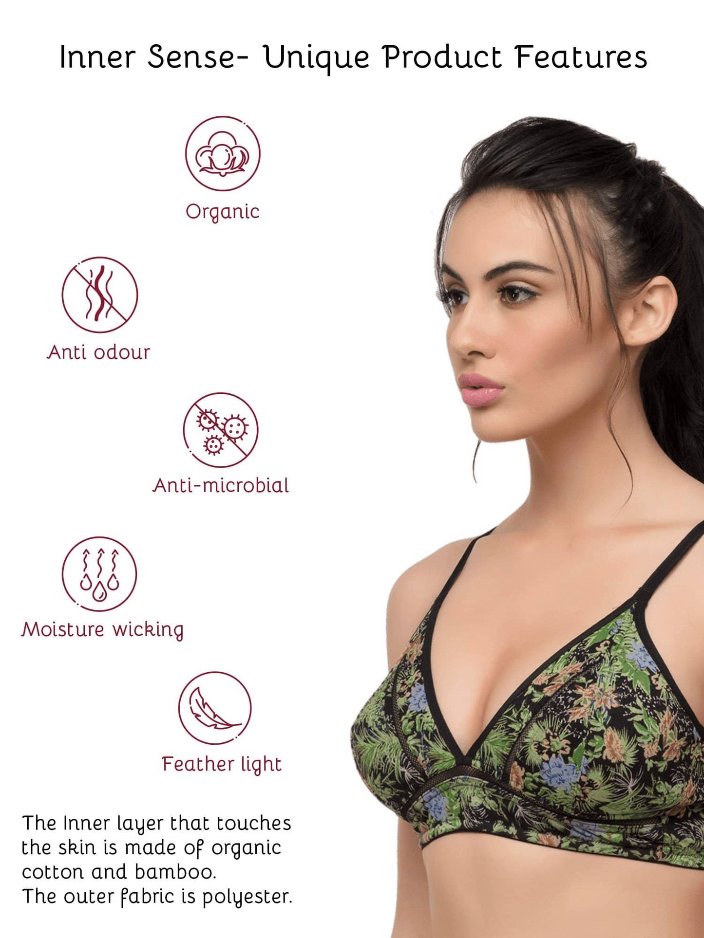 Organic Cotton Antimicrobial Lightly Padded Non-wired Bralette(Pack of 3)-ISB081_81_81-