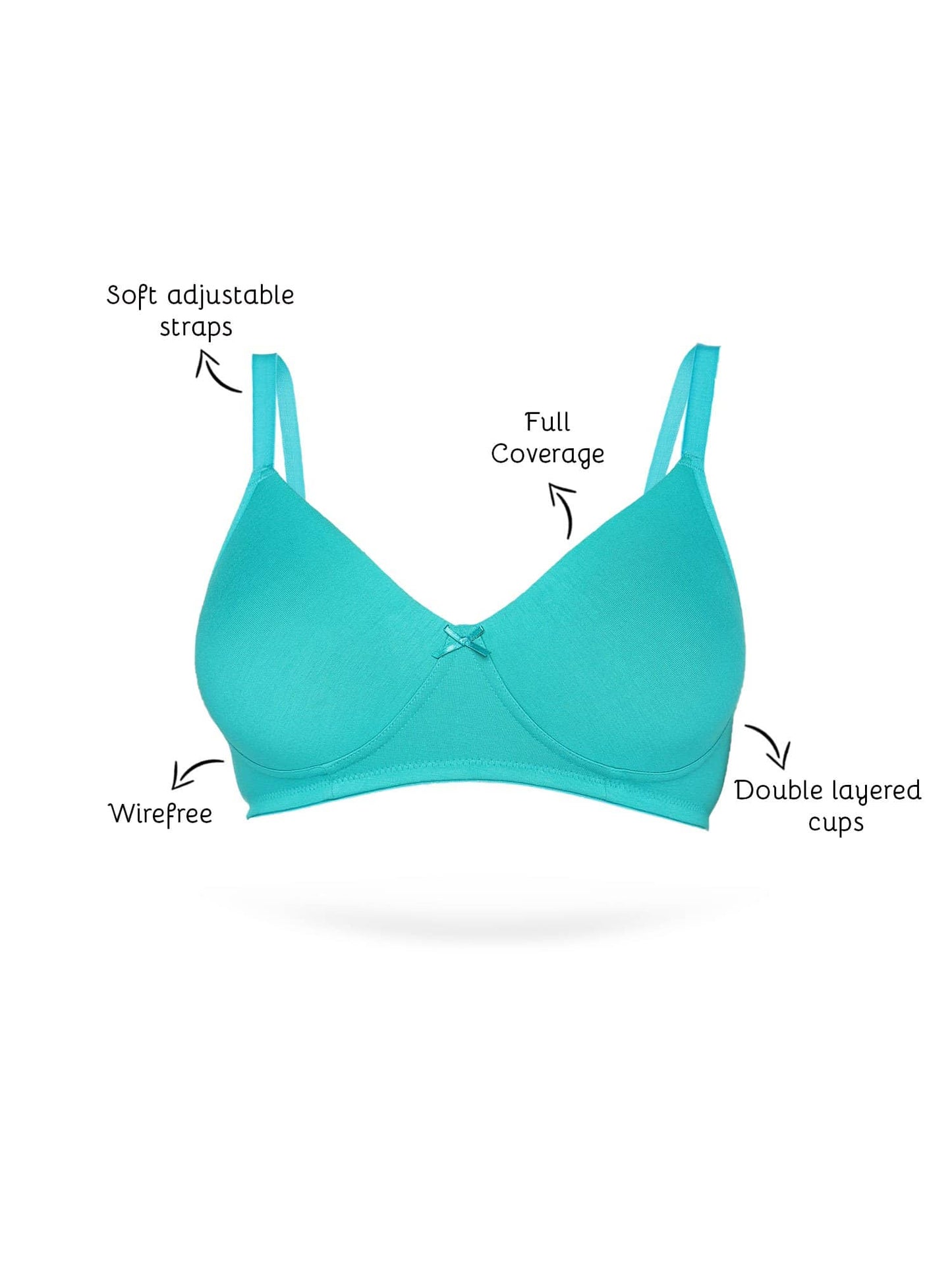 Organic Cotton Antimicrobial Seamless Everyday Bra-ISB084-Peacock Green-