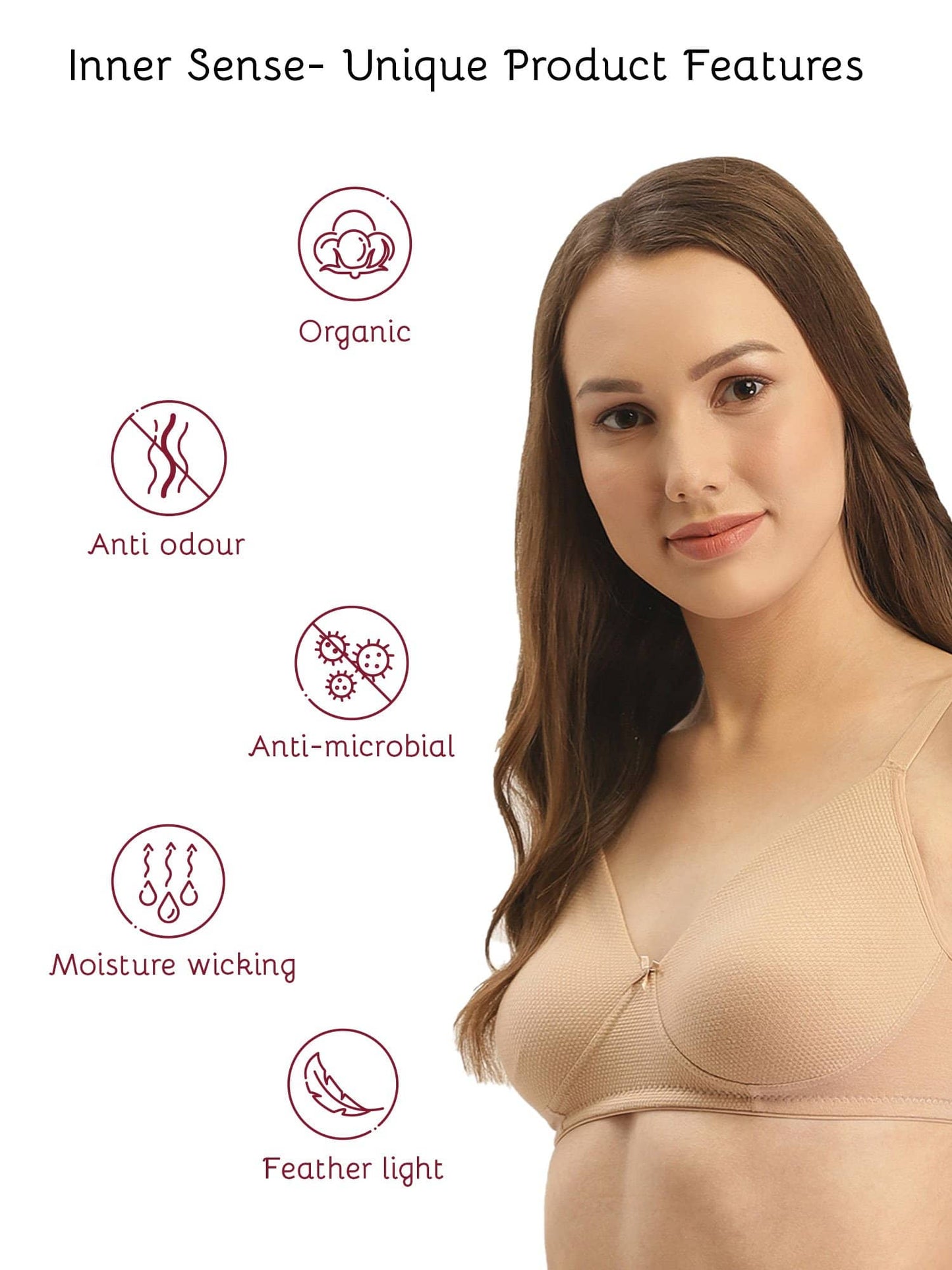 Organic Cotton Antimicrobial Seamless Everyday Bra-ISB084-Skin Popcorn-