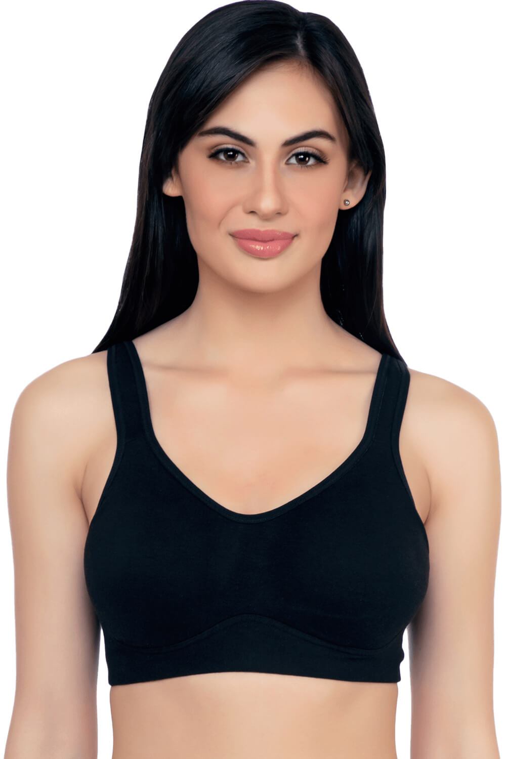 Organic Cotton Antimicrobial Soft Cup Full Coverage Bra (Pack of 3)-ISB097-Black M.White_M.White-