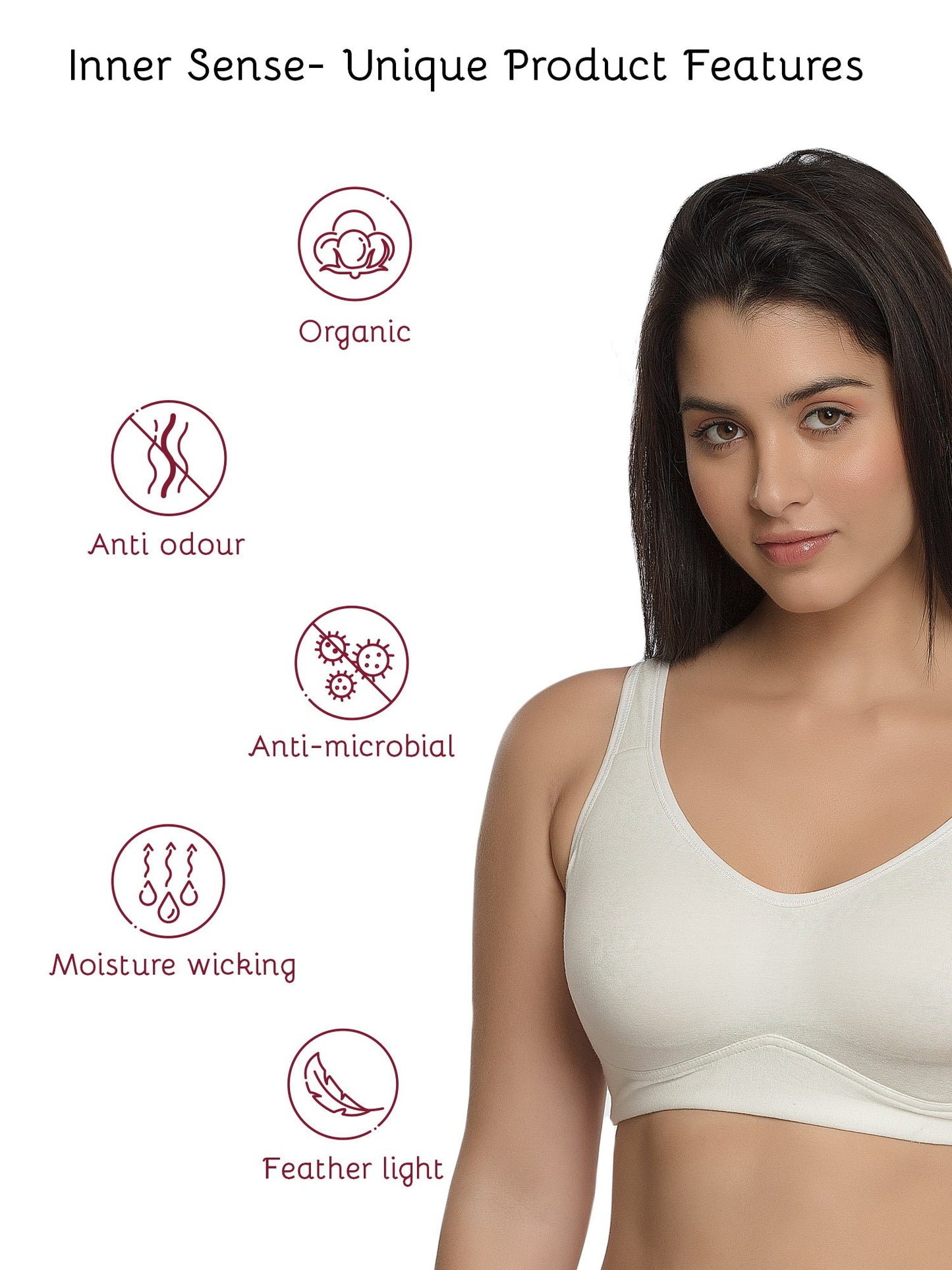 Organic Cotton Antimicrobial Soft Cup Full Coverage Bra (Pack of 3)-ISB097-Black M.White_M.White-