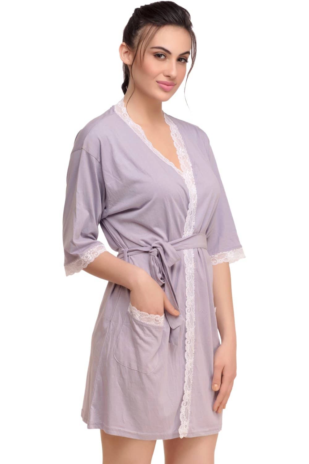 Organic Cotton Antimicrobial Women's Sleepwear Loungewear Robe-ISL005-