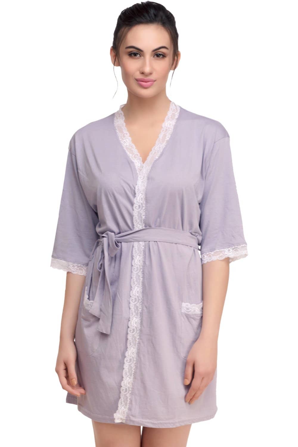 Organic Cotton Antimicrobial Women's Sleepwear Loungewear Robe-ISL005-
