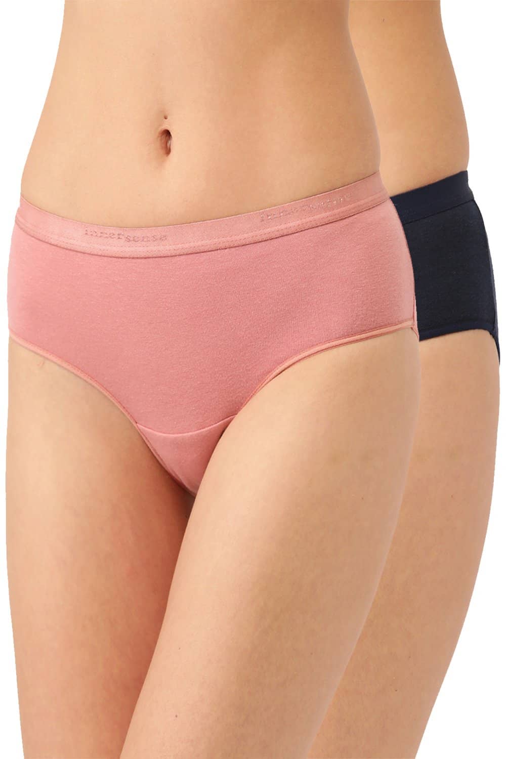 Organic Cotton Antimicrobial High waist Hipster (Pack Of 2)-ISP002-Mauve_Navy-
