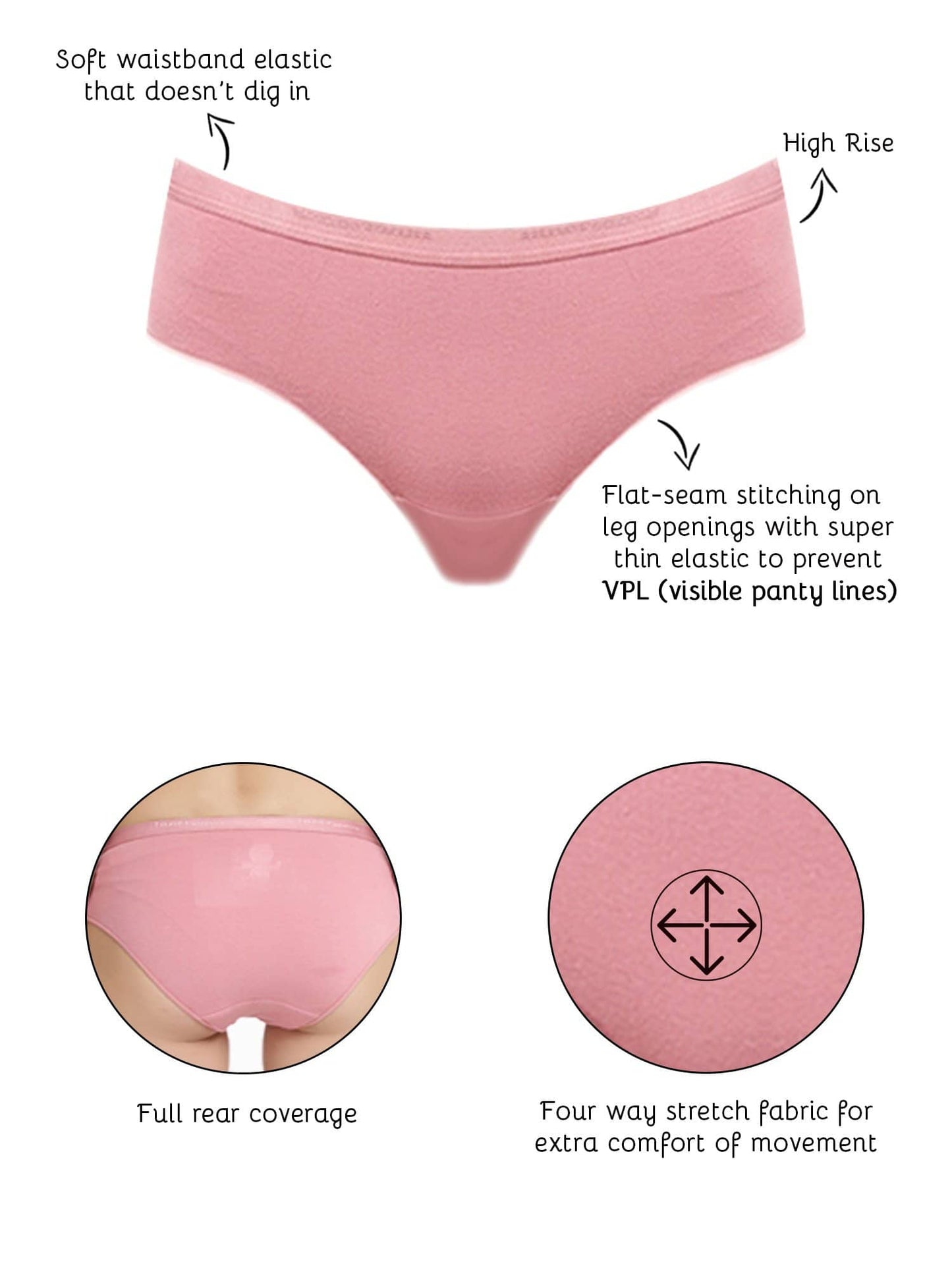 Organic Cotton Antimicrobial High waist Hipster (Pack Of 2)-ISP002-Mauve_Skin-