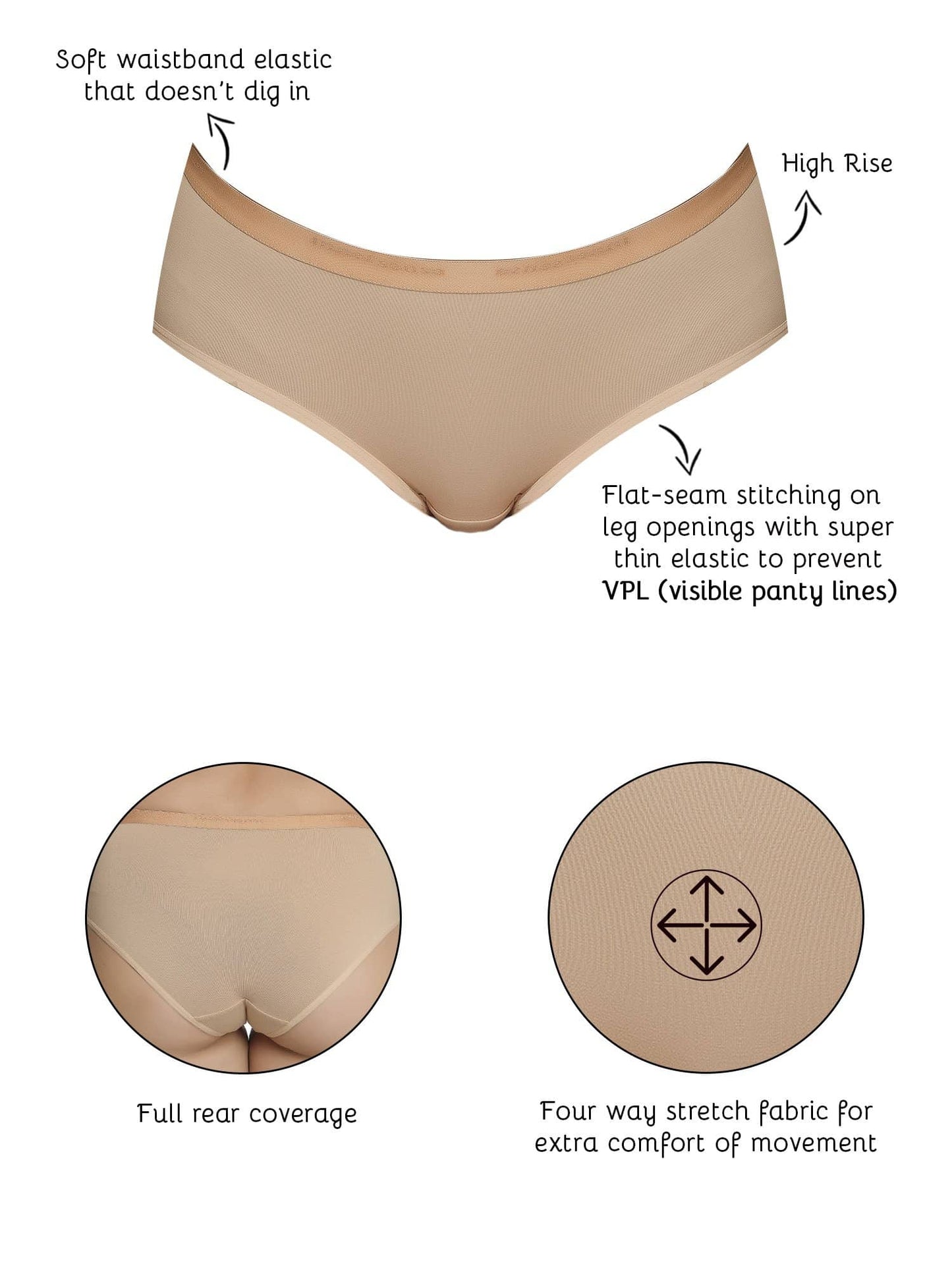 Organic Cotton Antimicrobial High waist Hipster (Pack Of 3)-ISP002-Mauve_Navy_Skin-