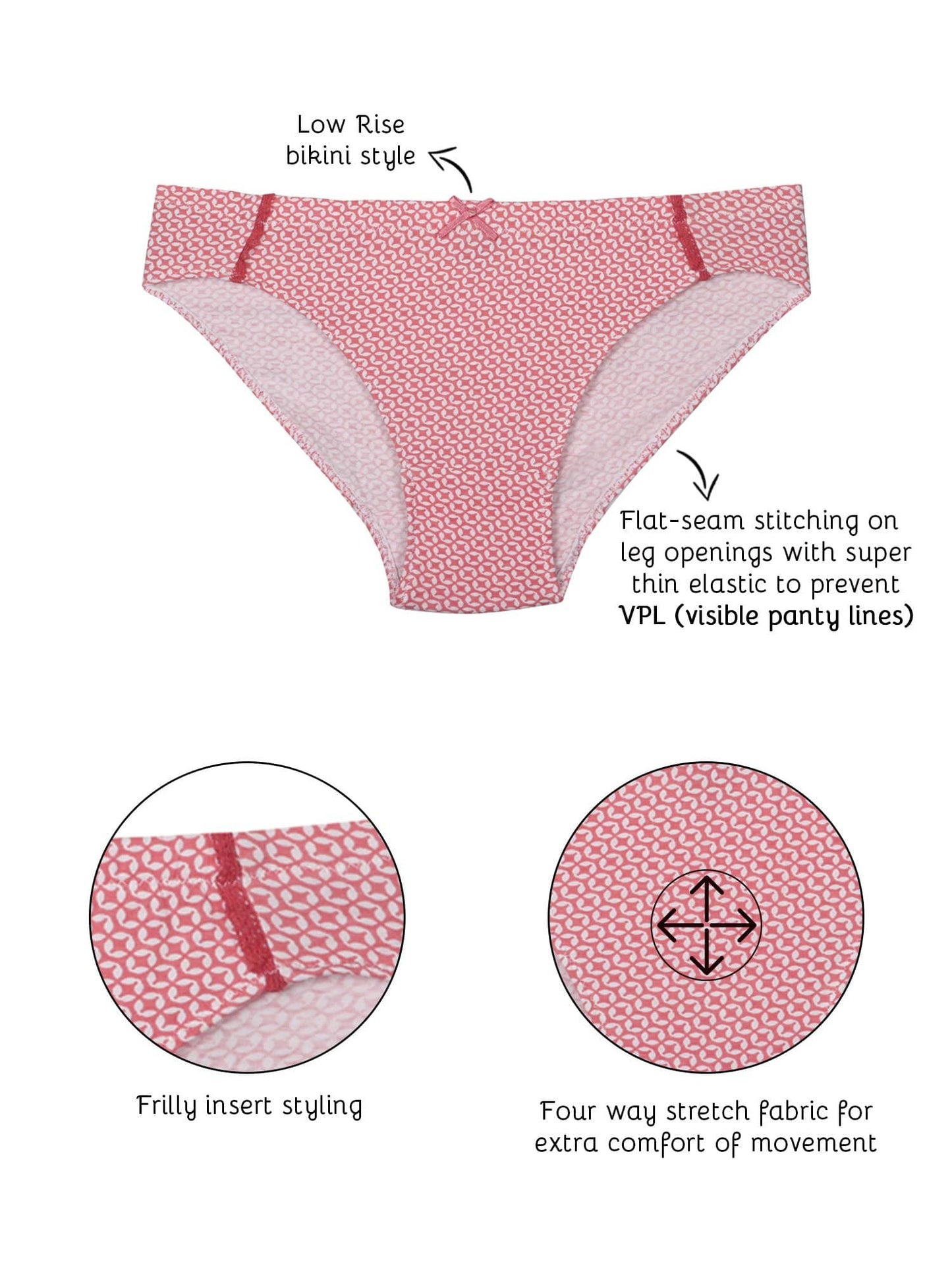 Organic Cotton Antimicrobial Frill Bikini (Pack of 3)-ISPC020_3