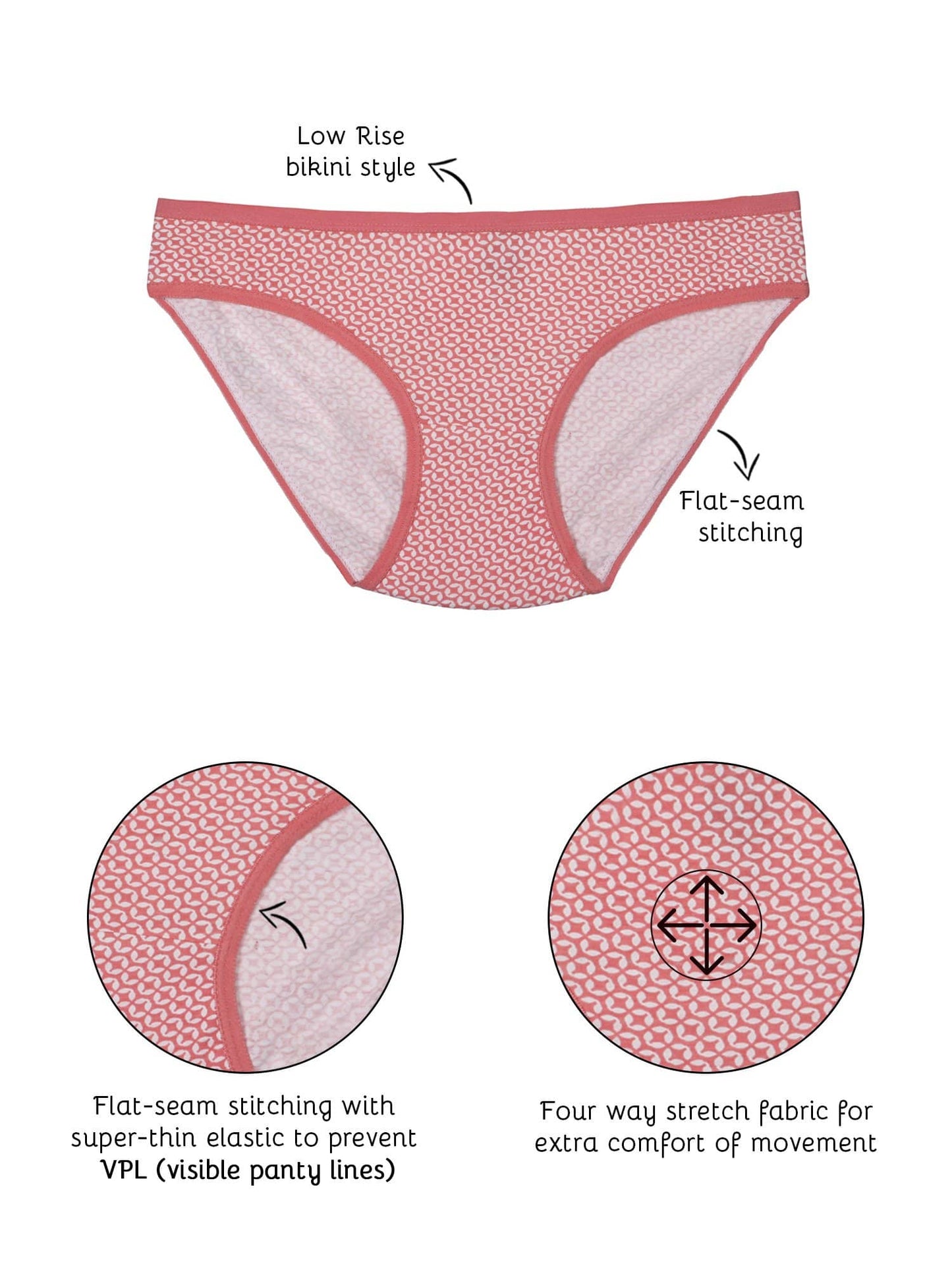 Organic Cotton Antimicrobial Bikini(Pack of 6)-ISPC024_6-