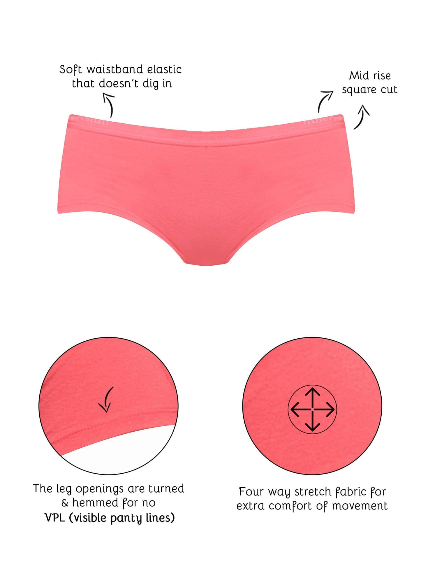 Organic Cotton Antimicrobial BoyShorts (Pack Of 2)-ISP038-B.Pink_B.Pink-