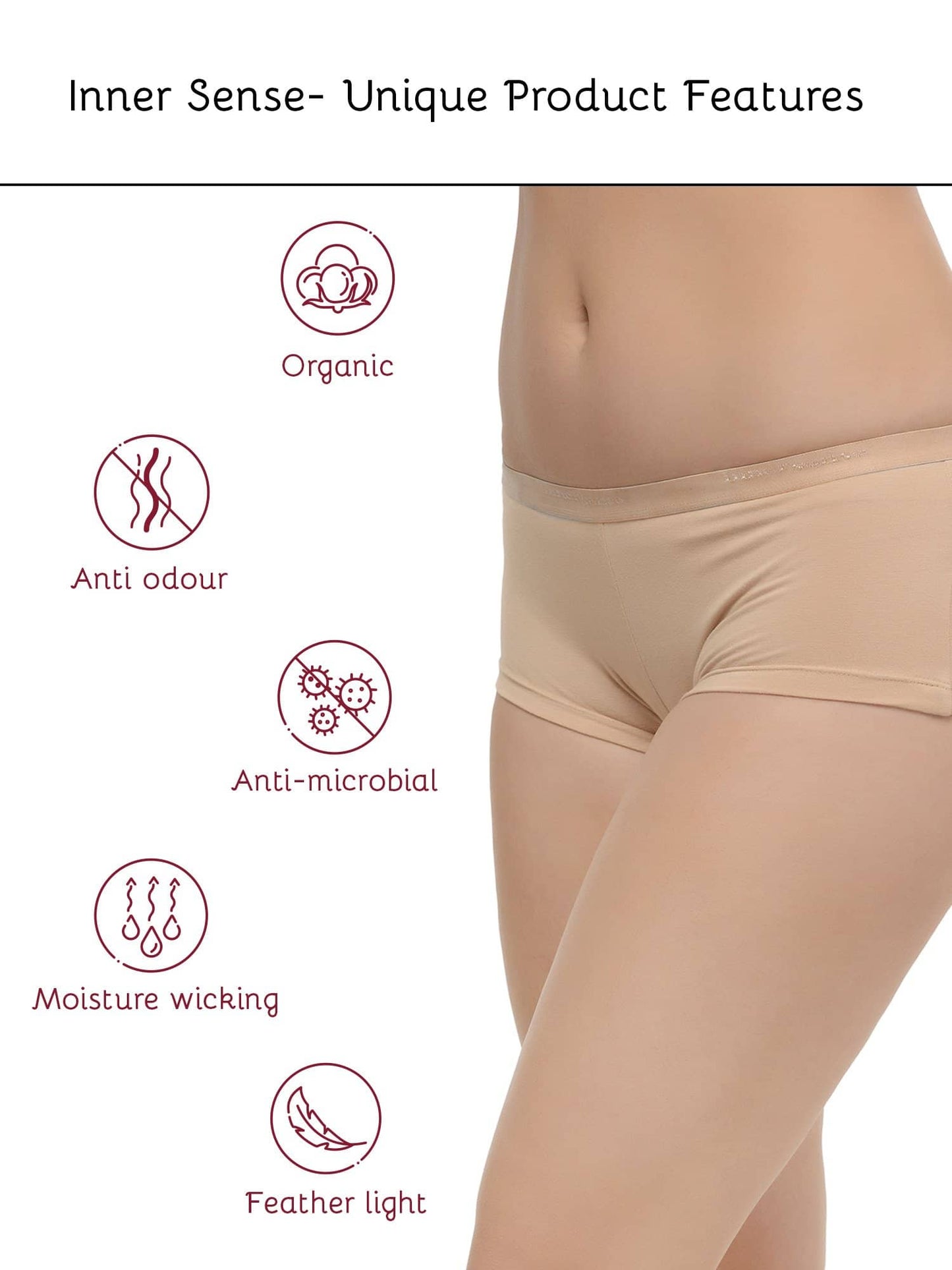 Organic Cotton Antimicrobial BoyShorts (Pack Of 2)-ISP038-Skin_Skin-