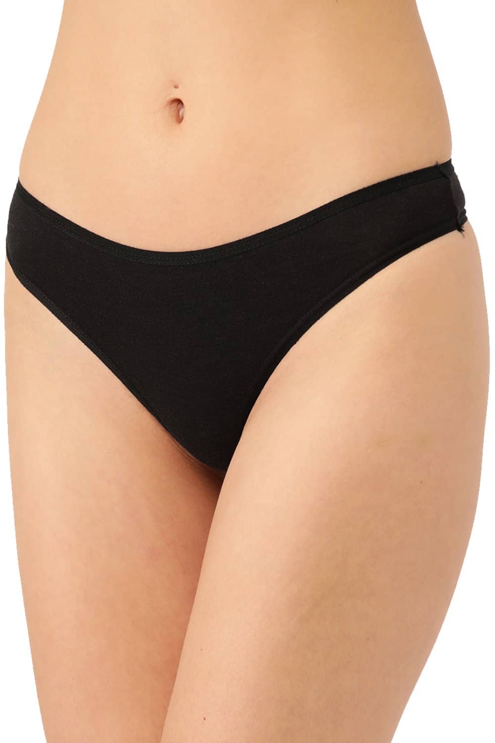 Organic Cotton Antimicrobial Thong (Pack Of 2)-ISP054-Black_Skin-
