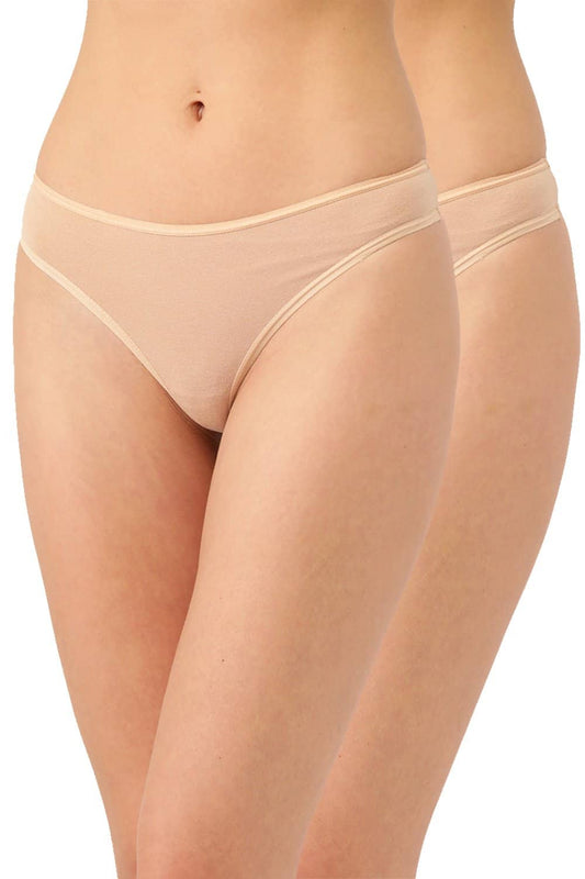 Organic Cotton Antimicrobial Thong (Pack Of 2)-ISP054-Skin_Skin-