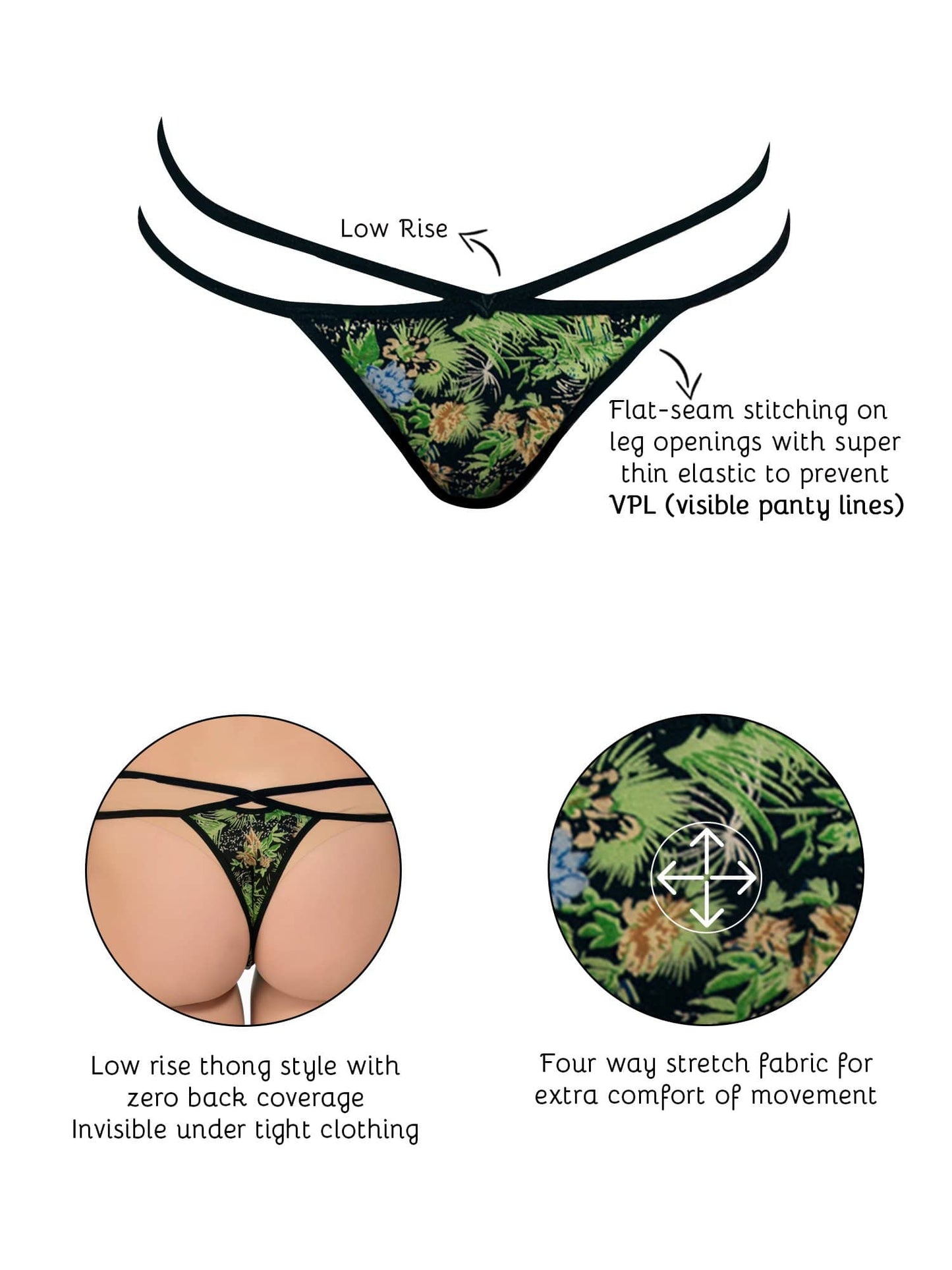 Organic Cotton Antimicrobial Thong-ISP055-